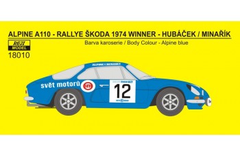 Decal – Renault Alpine A 110 Rally Škoda 1974 1/18 - LIMITED